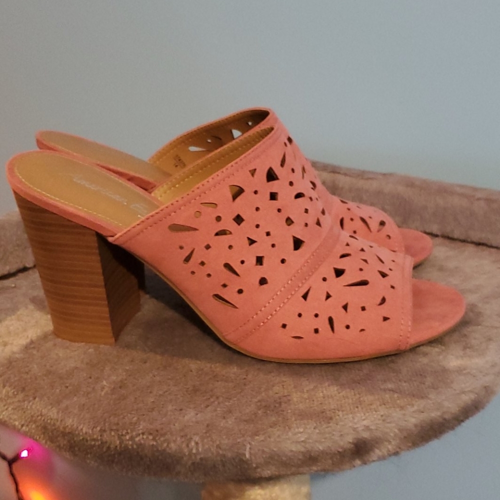 Pink Chunky Heeled Sandals